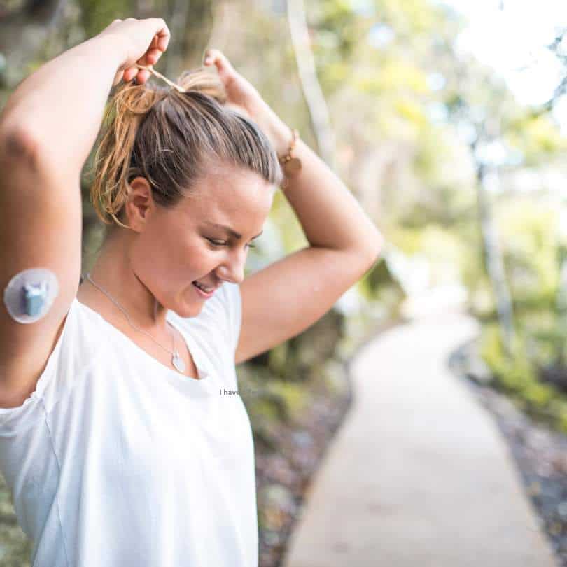 Persona con diabetes preparada para hacer ejercicio